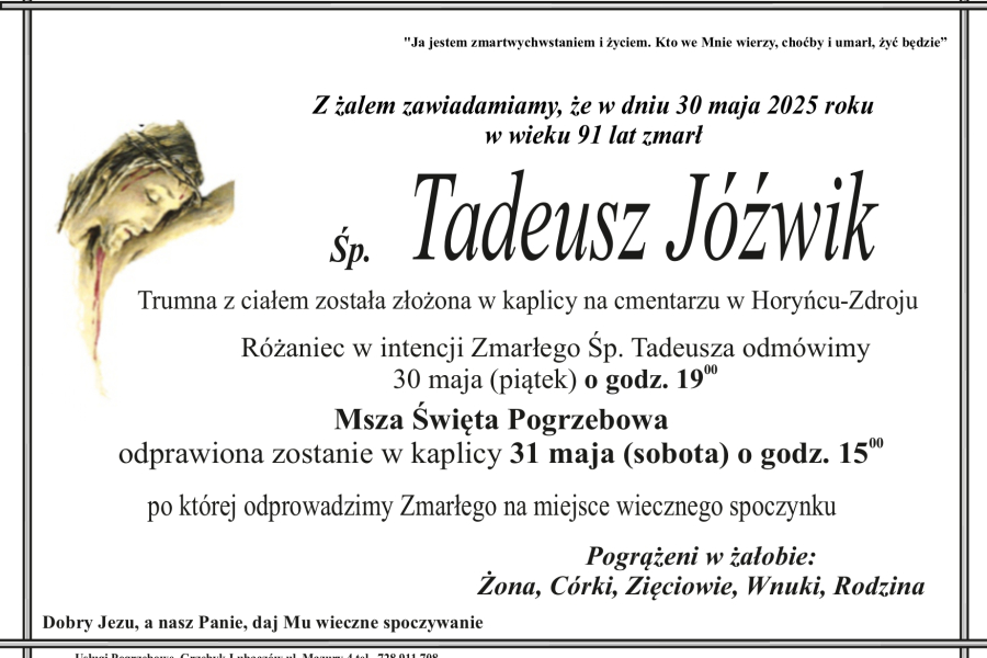 Zmarł Tadeusz Jóźwik [91 lat]